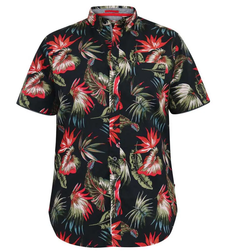 D555 Mens Hawaiian Print Short Sleeve Shirt (LENNOX)